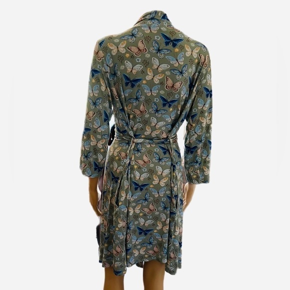 Host Pick ๐๐Lucy Posh Peanut Maternity & after robe green blue butterfly L - Picture 3 of 9